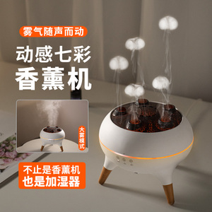 新款五喷静音水母香薰加湿器 家用卧室七彩大雾量自动喷香机