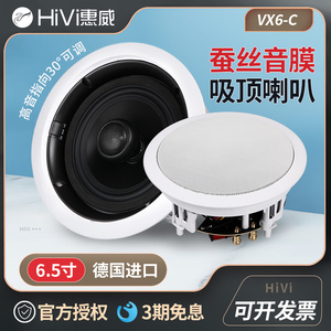 惠威VX6-C同轴吸顶喇叭背景音乐会议音响套装 天花吊顶音箱5件套