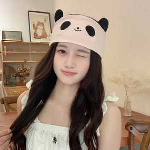 纯棉孕妇产后月子发带头巾 春夏可爱熊猫防风护头月子帽