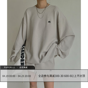 2025新款辛间华夫格女套装 秋季卫衣休闲运动短裤两件套 PAPERLLL
