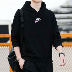 Nike耐克正品黑色连帽卫衣春新款男装针织套头衫休闲外套