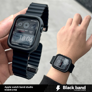 苹果手表S10/Ultra2/S8/S9专用 海洋硅胶表带 iWatch7保护壳