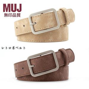 MUJI无印良品新款简约百搭男女休闲皮带裤腰带棕色潮流装饰