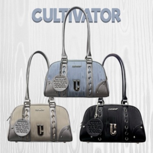 Cultivator2025春新款原创小众休闲撞色炫光波士顿保龄球手提单肩包