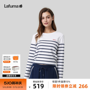 LAFUMA乐飞叶户外休闲色织条纹圆领长袖T恤女装百搭长袖打底衫