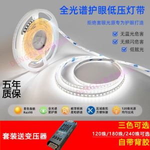 全光谱超高亮LED灯带 180珠240珠可选 自粘线型低压嵌入式灯条