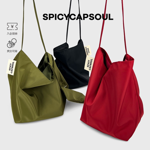 spicycapsoul原创定制面料大容量极简单肩慵懒托特包