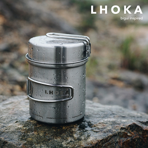 LHOKA solo小型户外野炊露营便携不锈钢单锅折叠煎煮套锅