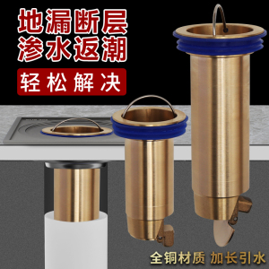 全铜地漏断层修复加长管 重力防臭下水道引水管芯