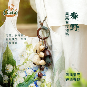 卡杜斯满愿果壳挂件 独特装饰背包挎包配件 印尼原装黑果夹竹桃铃铛 生日送礼佳品