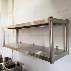 厨房不锈钢壁挂置物架 二层吊架 调味品收纳展示架 饭店专用