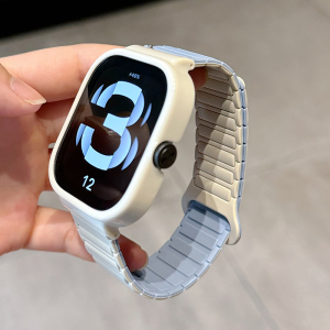 红米Watch5/4/3Lite方格回环硅胶磁吸表带 适配Redmi Watch2/1休闲腕带