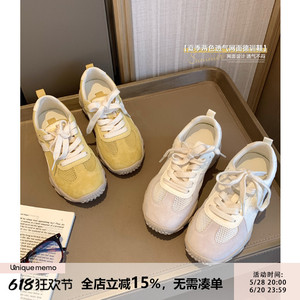 2025夏新款女大童透气网面阿甘鞋初中生德训休闲球鞋