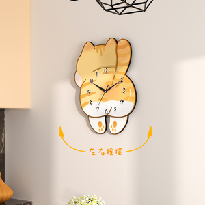 新款家用简约摇摆时钟石英钟 创意万年历客厅餐厅挂墙挂表
