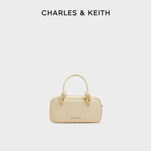 CHARLES KEITH 2025夏新款CK2-30271574奶油色波士顿柔软手提斜挎包
