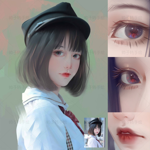 小清新情侣请柬封面定制 原创卡通动漫插画头像设计