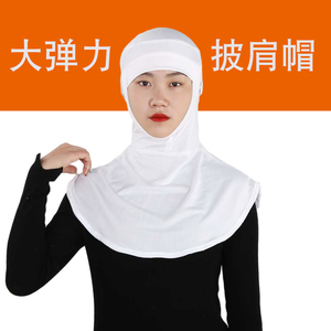 食品厂防尘工作头套男女通用白色弹力包头披肩帽车间加工卫生帽