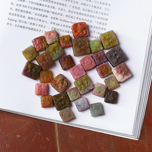 天然老矿盐源玛瑙方块雕刻DIY女款手链串珠配饰材料