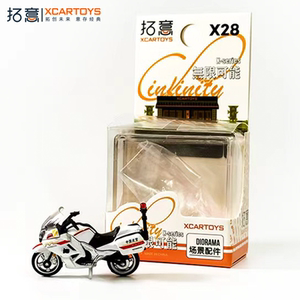 中国武警拓意春风国宾摩托车1/64合金微缩模型玩具摆件