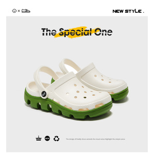 向往的生活同款欧阳娜娜洞洞鞋 女防滑包头厚底沙滩凉拖 夏季外穿鞋