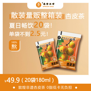 敦煌非遗刘红杏180ml×20袋散装整箱北杏皮茶 0脂低卡健康饮品