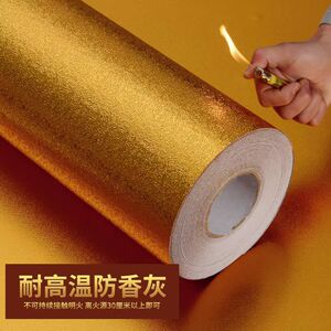 加厚金色佛堂专用防烫阻燃防香灰壁纸 厨房佛柜佛龛红色防油贴纸