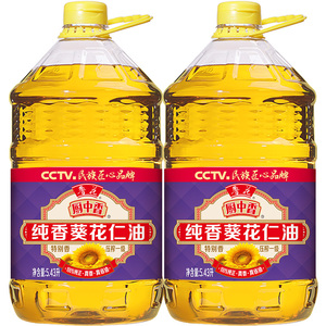 山东鲁花厨中香纯香葵花仁油5.43L*2瓶 压榨一级食用油