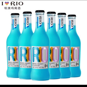 锐澳RIO玻璃瓶气泡蓝玫瑰味预调鸡尾酒女士微醺甜酒275ml
