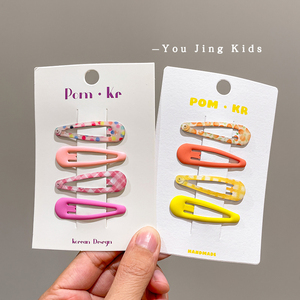 女童可爱多巴胺彩色印花滴釉BB夹发夹 刘海夹发卡头饰