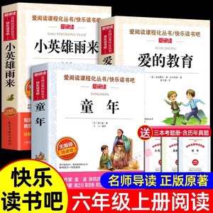 六年级上册必读课外书全套3册 爱的教育+小英雄雨来+鲁滨逊漂流记 正版完整
