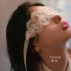 性感蕾丝花边眼罩 纯欲风情蒙眼面纱 火辣派对套装 配饰面纱眼罩
