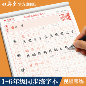 2025新版田英章楷书小学生语文同步字帖 一二三年级上下册 每日一练硬笔书法练字本