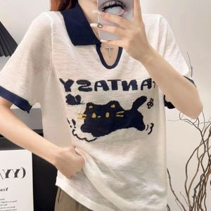2025夏新款F950-F999提花针织短袖T恤女时尚百搭上衣