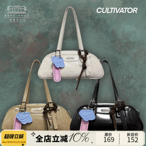 博物馆联名Cultivator 2025夏新款原创小众复古撞色保龄球单肩斜挎包