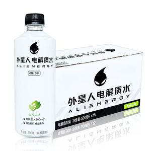 新日期外星人0糖0卡0脂电解质水功能性饮料500ml整箱9瓶荔枝白桃青柠味