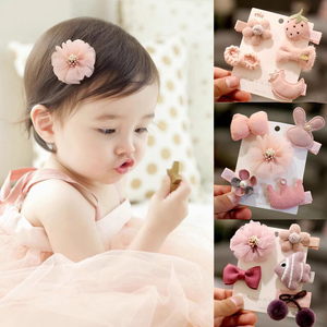 婴儿不伤发胎毛夹 宝宝发夹头饰 蝴蝶结全包布儿童发卡