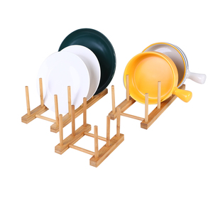 家用厨房竹木多功能碗碟餐盘收纳沥水展示架置物架