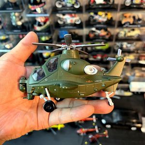 合金武直10直升机模型Q版中国军机成品摆件带支架