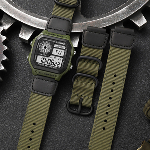 时诺刻男款方块电子手表 防水运动学生初高中适用