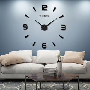 现代简约免打孔静音创意数字大挂钟 家用客厅装饰时钟