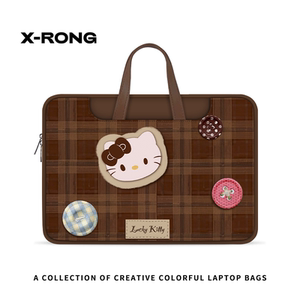 湘融新款可爱凯蒂猫女士手提笔记本电脑包 适配15.6/14/13寸多品牌