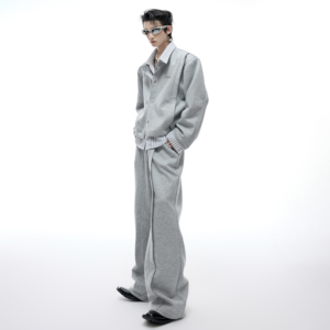 ArguE CulturE条纹衬衫拼接卫衣套装 翻领薄款假两件外套