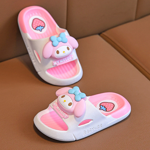 三丽鸥库洛米2025新款夏季可爱女孩中大童居家儿童拖鞋