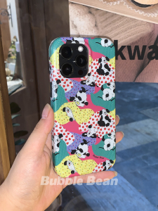 BubbleBean复古双层可爱小狗边框手机壳 适配苹果15promax