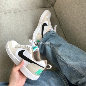 Nike耐克Court Borough低帮复古板鞋 奶油摩卡配色DZ2783-101款