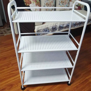 白色多层厨房夹缝落地置物架 锅具微波炉烤箱多功能收纳架