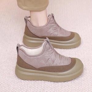 2025新款老北京加绒加厚保暖雪地靴 防滑软底一脚蹬妈妈棉鞋冬