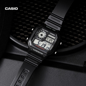 casio卡西欧AE-1200WHB学生男女款电子表官方旗舰店正品