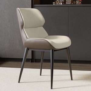 北欧现代简约轻奢家用意式创意皮餐椅 酒店餐厅靠背椅餐桌凳子