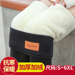 秋冬特厚羊羔绒大码外穿保暖打底裤 胖MM加绒加厚东北棉裤